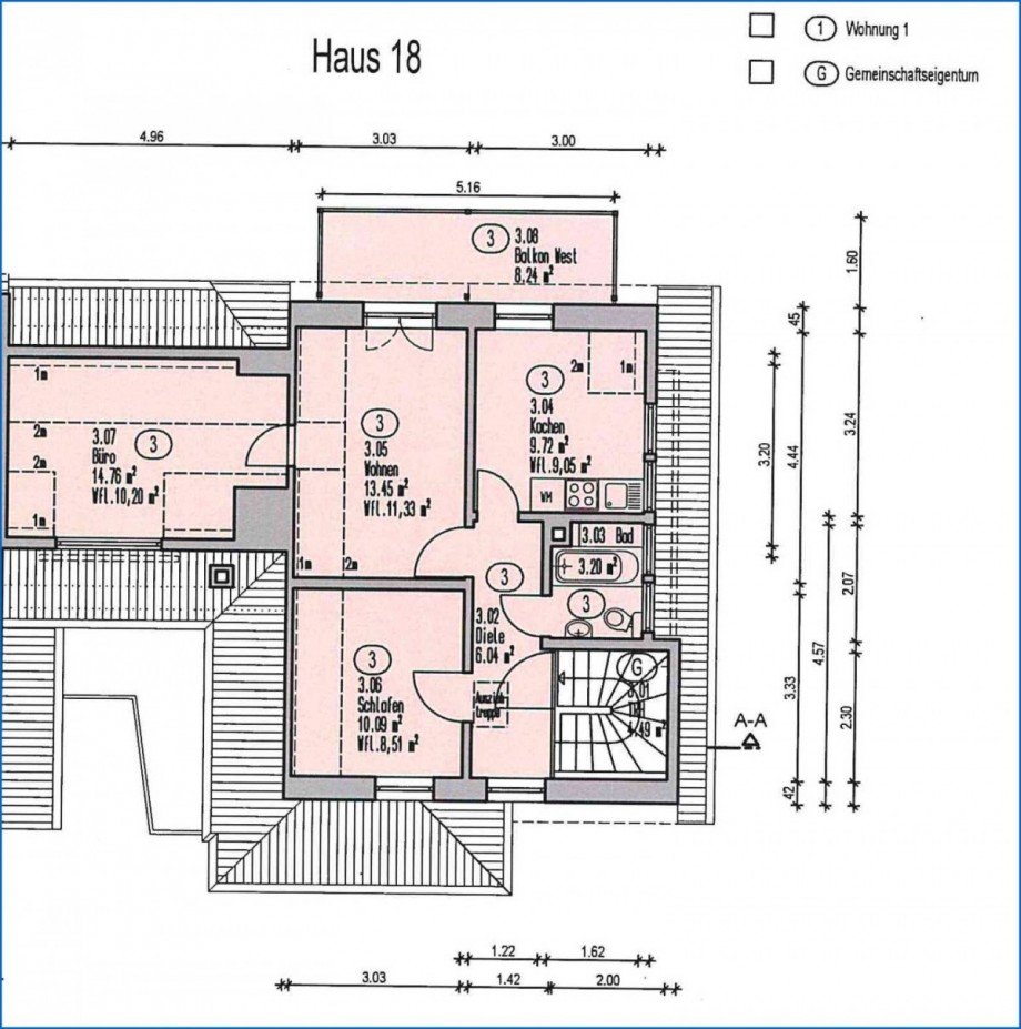 Grundriss DG Whg.3 Dachgeschosswohnung �berlingen am See