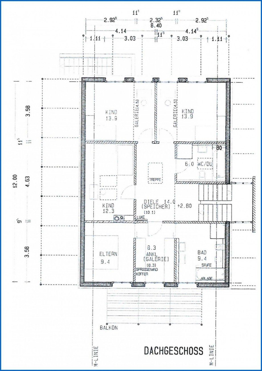 Grundriss Dachgescho� Einfamilienhaus Stockach