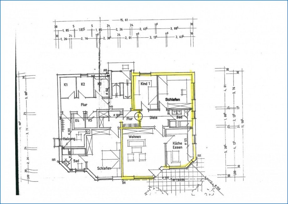 Grundriss Erdgeschosswohnung Stockach / Wahlwies