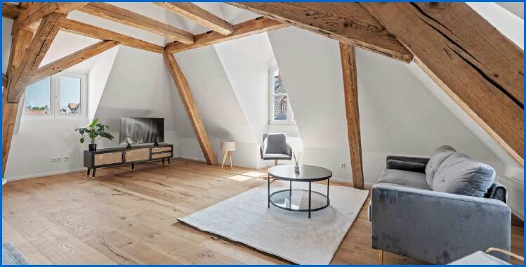 Wohnzimmer/Esszimmer Dachgeschosswohnung Radolfzell am Bodensee
