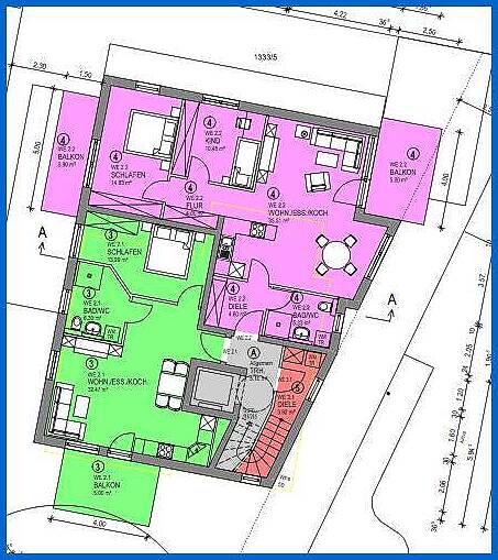 Grundriss 2.OG Penthousewohnung Radolfzell am Bodensee