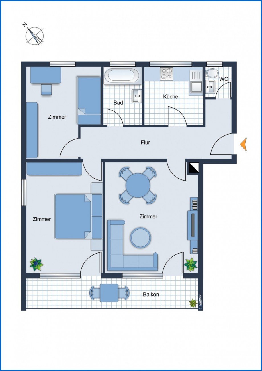 Grundriss Wohnung 25 Etagenwohnung Singen (Hohentwiel)