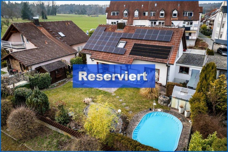 S�dansicht Radolfzell am Bodensee / B�hringen Einfamilienhaus Bezugsfreies 1- Familienhaus in Radolfzell-B�hringen in herrlicher ruhiger Lage mit Pool und Garage