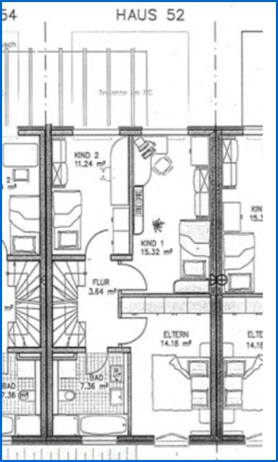 Grundriss_Obergeschoss Reihenmittelhaus Konstanz