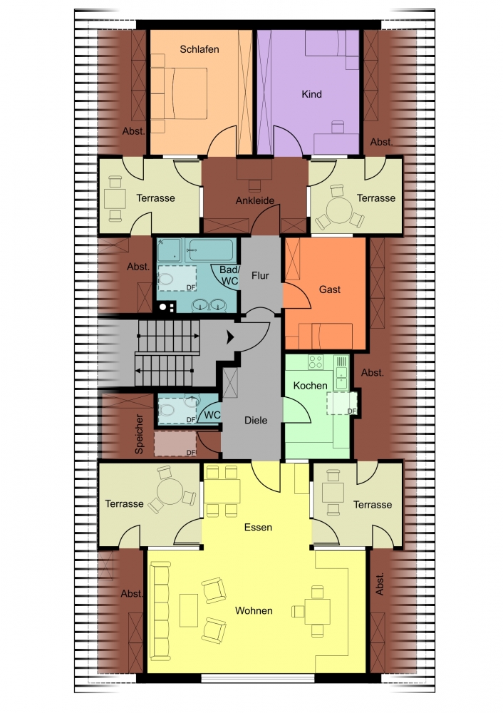 Grundrissplan Dachgeschosswohnung Gaienhofen-Gundholzen