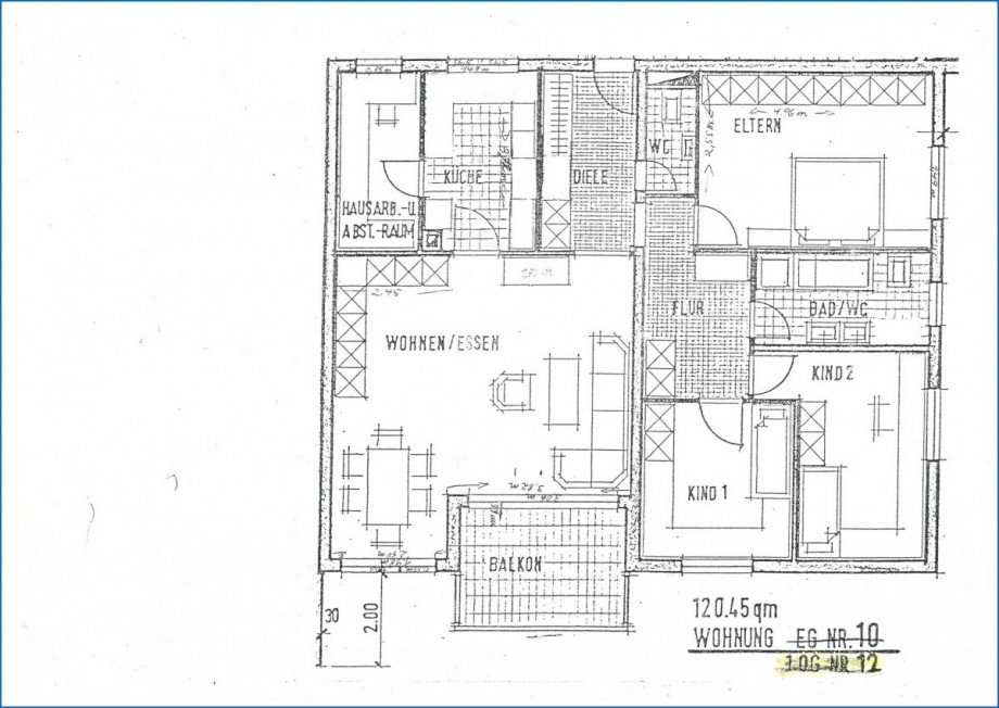 Grundriss Whg.12 Etagenwohnung Radolfzell am Bodensee