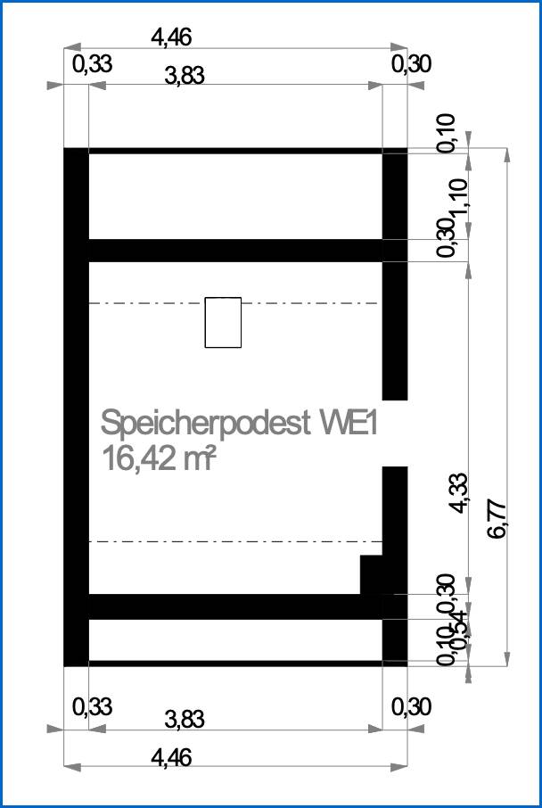 Grundriss Speicher Etagenwohnung M�hlingen / Zoznegg