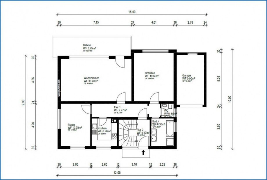 EG Grundriss Zweifamilienhaus Meersburg