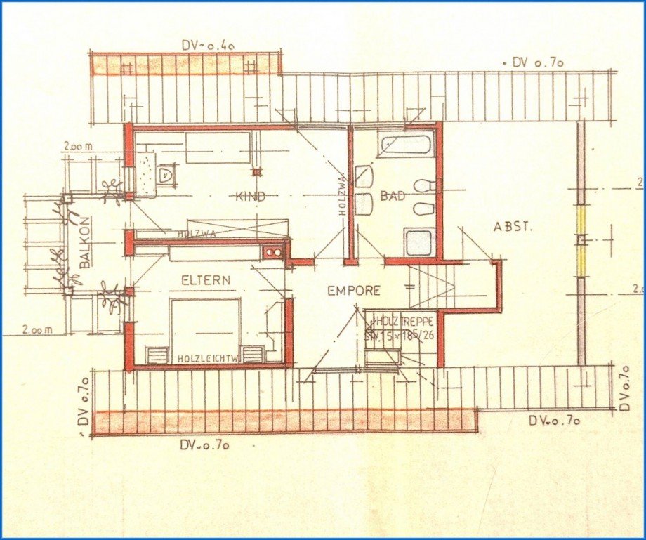 Grundriss, DG Zweifamilienhaus Pfullendorf / Aach-Linz