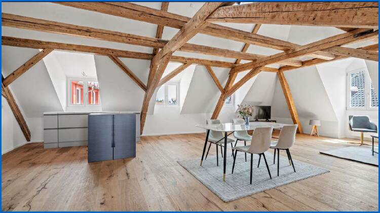 Wohnzimmer/Esszimmer Dachgeschosswohnung Radolfzell am Bodensee