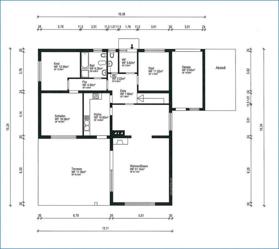 EG Grundriss Bungalow Rielasingen-Worblingen / Worblingen