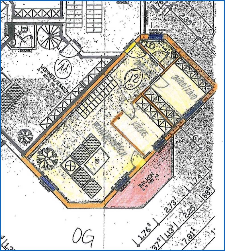 Grundriss, OG Maisonettewohnung Bodman-Ludwigshafen