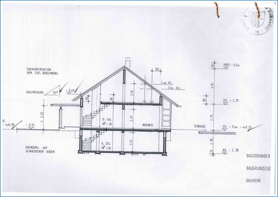 Schnitt Einfamilienhaus Radolfzell am Bodensee / B�hringen