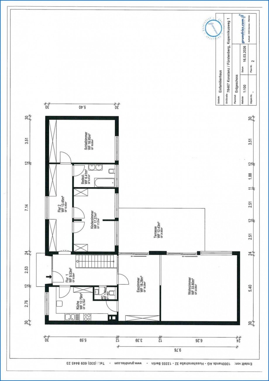 Grundriss EG Einfamilienhaus Konstanz