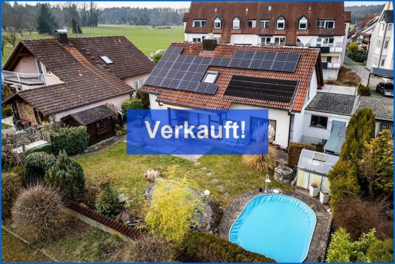 Titelbild Radolfzell am Bodensee / B�hringen Einfamilienhaus Bezugsfreies 1- Familienhaus in Radolfzell-B�hringen in herrlicher ruhiger Lage mit Pool und Garage