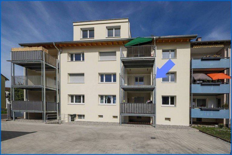 S�d-Westansicht Radolfzell am Bodensee Etagenwohnung Attraktive, sch�ne 4 Zimmer Wohnung mit Balkon im 1.OG in Radolfzell - bezugsfrei, KFW 55!