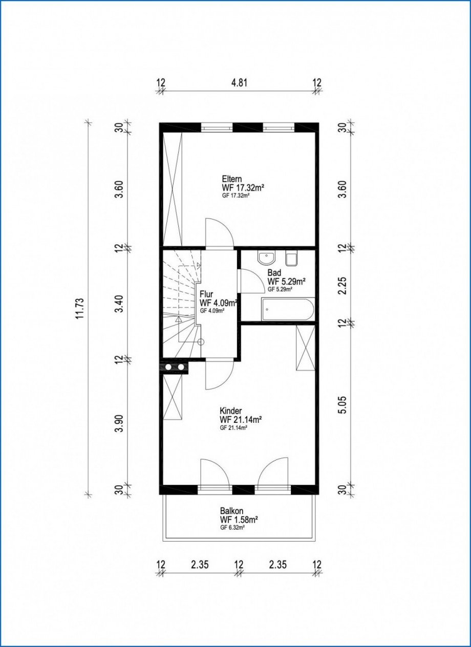 OG Grundriss Reihenmittelhaus Radolfzell am Bodensee / B�hringen