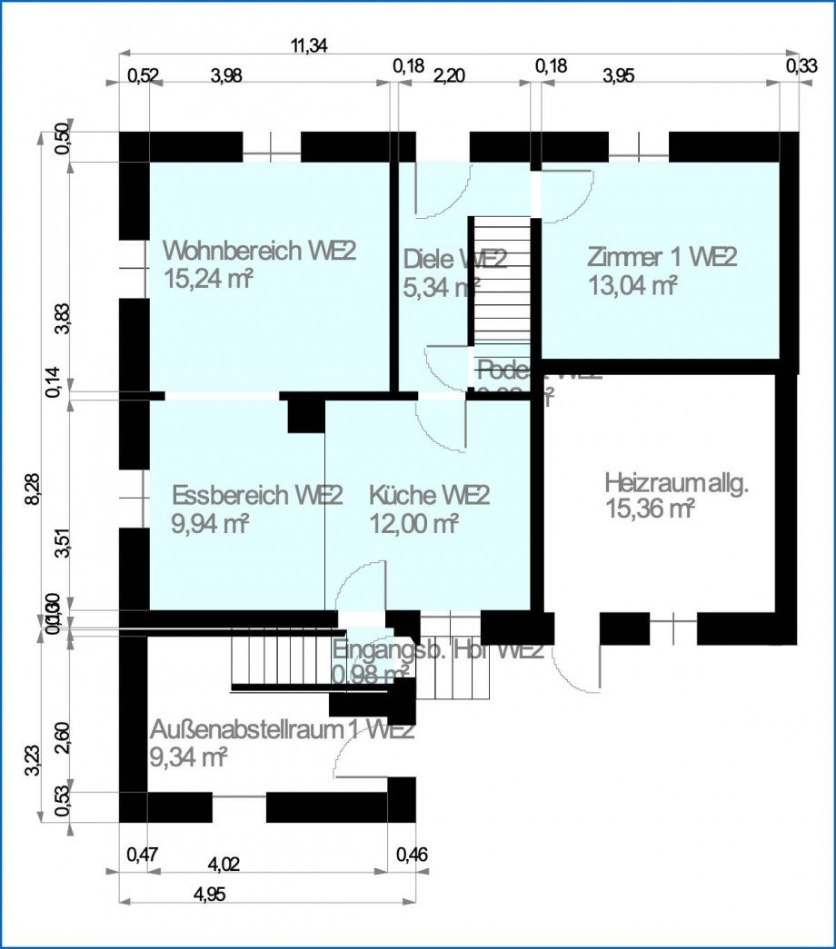 Grundriss EG1 Etagenwohnung M�hlingen / Zoznegg