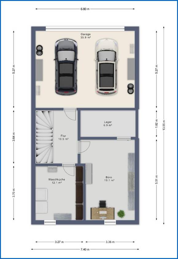 Untergeschoss Reihenmittelhaus Konstanz
