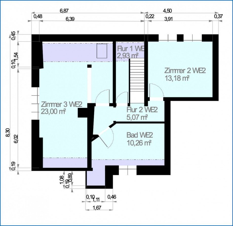 Grundriss DG1 Etagenwohnung M�hlingen / Zoznegg