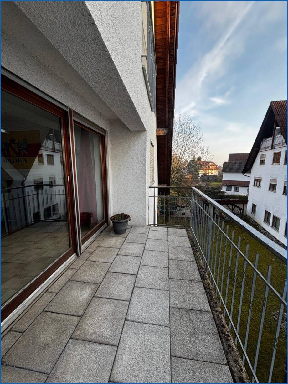 Aussicht gro�er Balkon Dachgeschosswohnung Meersburg