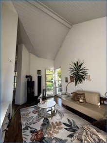 Wohnzimmer mit Schwedenofen Neuer Preis - Sch�nes Architektenhaus mit gro�em Garten in l�ndlichem Idyll - sofort beziehbar!