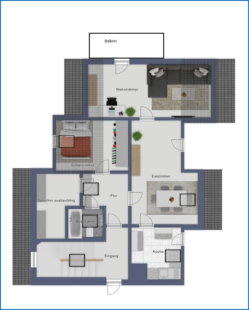 Dachgeschosswohnung mit Balkon Etagenwohnung Gaienhofen / Hemmenhofen