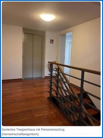 Saniertes Treppenhaus mit Personenaufzug Mehrfamilienhaus �berlingen