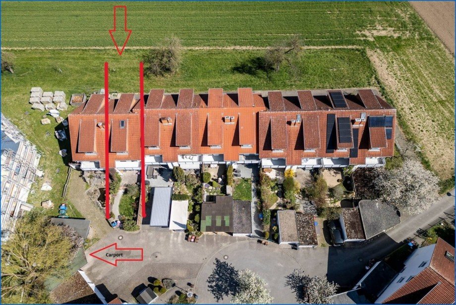 Luftbild 2 Reihenmittelhaus Radolfzell am Bodensee / B�hringen