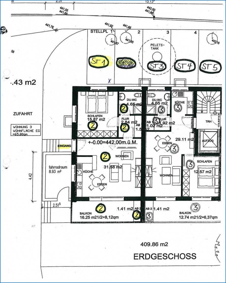 Grundriss EG Etagenwohnung Radolfzell am Bodensee / G�ttingen
