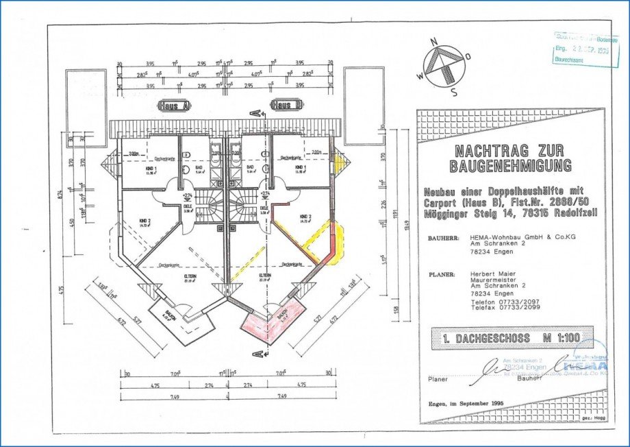 1. DG Grundriss Doppelhaush�lfte Radolfzell am Bodensee