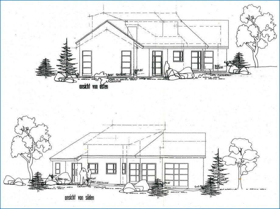 Ansichten Osten_s�den Einfamilienhaus M�hlingen / Zoznegg