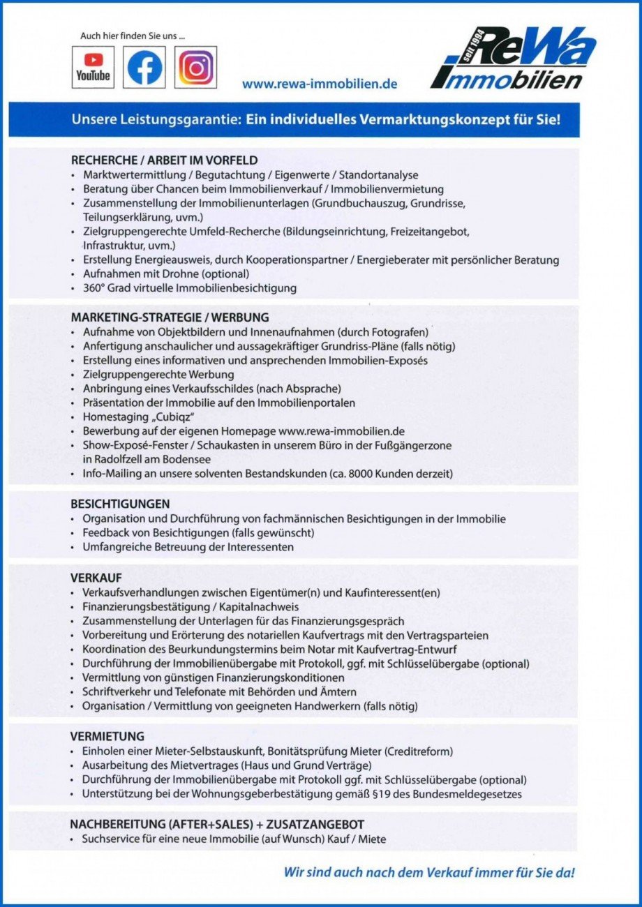 Leistungsgarantie ReWa GmbH Etagenwohnung Engen