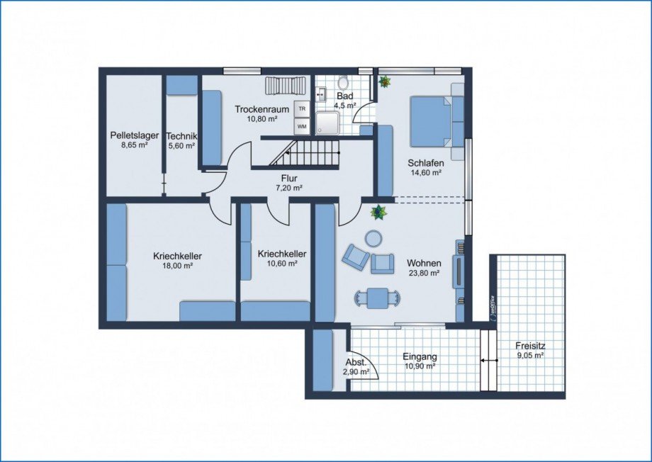 Grundriss Einliegerwhg. Villa Moos