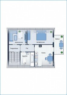 Grundriss DG Radolfzell-gepflegtes Reihen-Eckhaus mit 3 Wohnungen und 4 Garagen - Renoviert, gute Rendite!