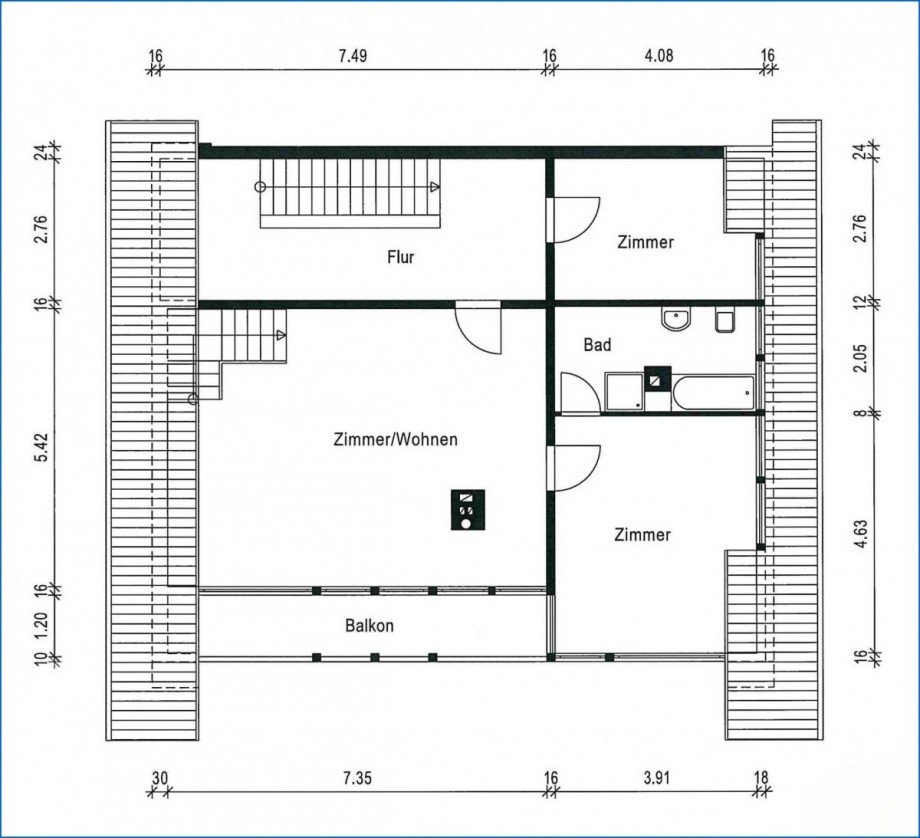 2.OG Grundriss Einfamilienhaus Gailingen am Hochrhein