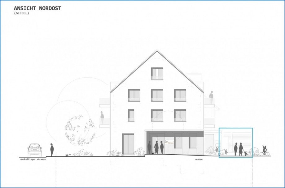 Ansicht Nordost Etagenwohnung Radolfzell am Bodensee