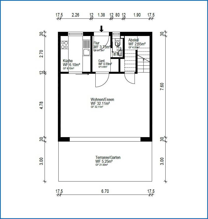 EG Grundriss Reihenmittelhaus Rielasingen-Worblingen / Worblingen