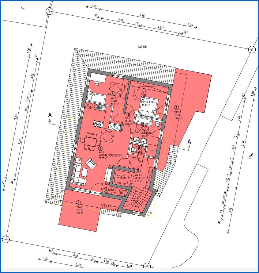 Grundriss Penthouse Etagenwohnung Radolfzell am Bodensee