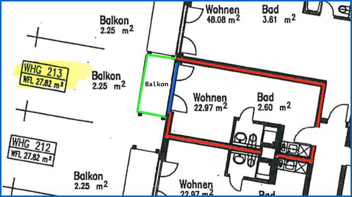 Grundrissplan Etagenwohnung Konstanz / F�rstenberg