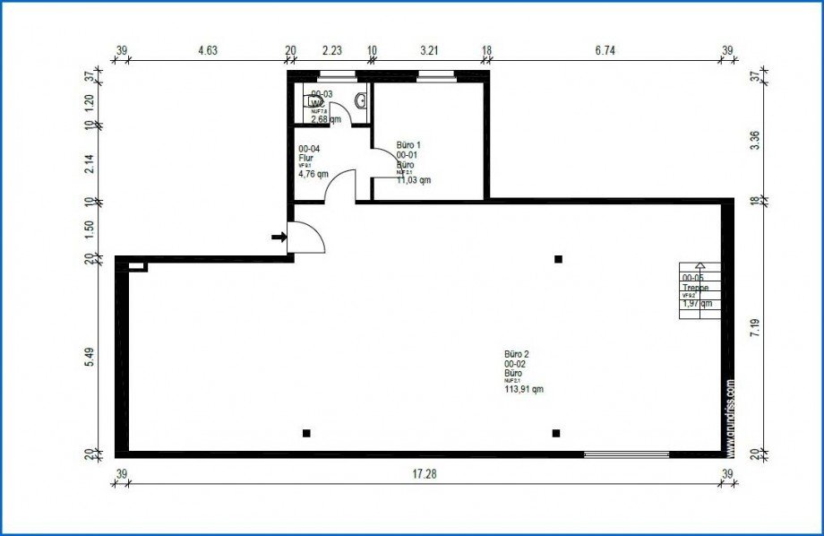 Grundriss Einheit Nr 4 Ladenlokal Radolfzell am Bodensee