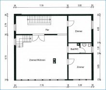 1.OG Grundriss Stilvolles, gro�z�giges EFH mit 2 Garagen in idealer, zentraler Lage von Gailingen!