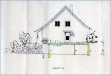 Schnitt Ostseite-2 Attraktives Familienhaus mit gro�em Grundst�ck u. Garage, in sch�ner und ruhiger Lage!
