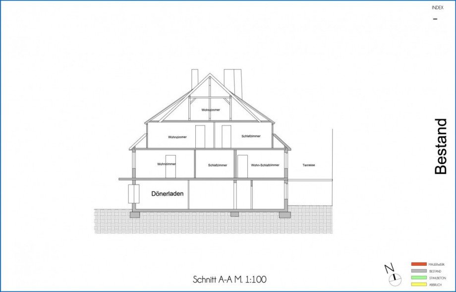 Schnitt AA Wohn- / Gesch�ftshaus Konstanz / F�rstenberg