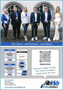 ReWa Immobilien Leistungsverzeichnis 2025_neu Gro�z�gige 4,5 Zimmer Wohnung!
 Wfl. 120 qm, Balkonterrasse, Keller, Hobby, Garage, ruhige Lage Singen-Nord!