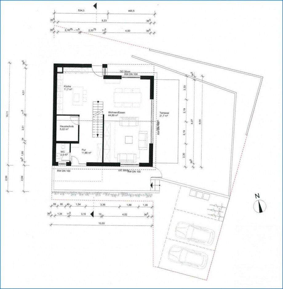 EG Grundriss Doppelhaush�lfte Gottmadingen / Bietingen