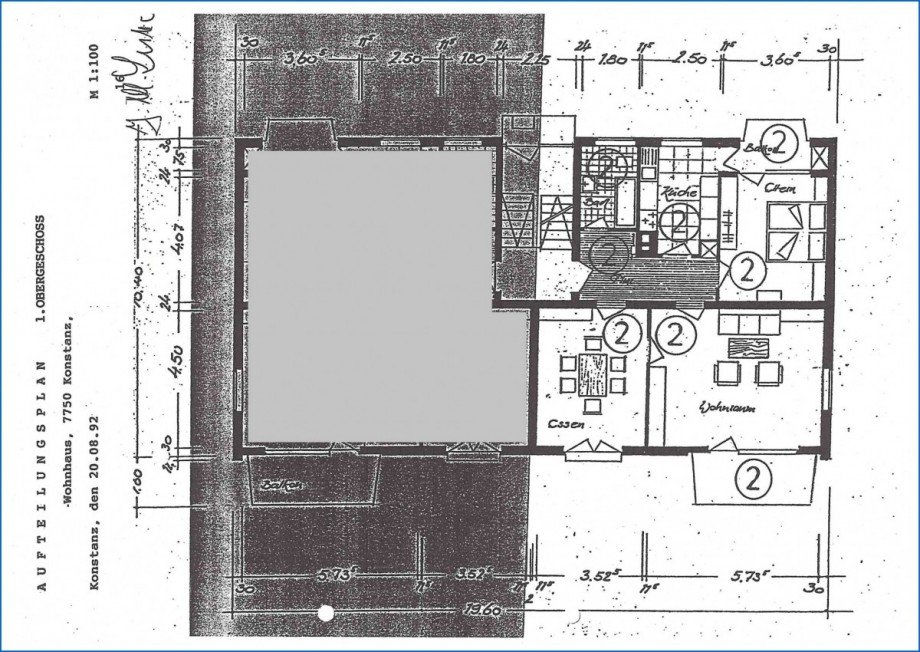 Grundriss OG Etagenwohnung Konstanz / Staad
