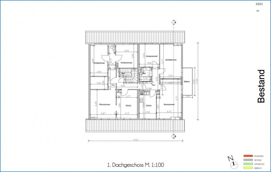 1.DG Grundriss Wohn- / Gesch�ftshaus Konstanz / F�rstenberg