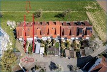 Luftbild 2 RZ-B�hringen: noch Vermietetes Reihenmittelhaus m. Carport, in ruhiger u. kinderfreundlicher Lage!