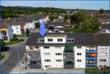 Luftbild Attraktive 2 Zimmer Dachgeschoss Wohnung mit Terrasse in Radolfzell - bezugsfrei KFW 55 !